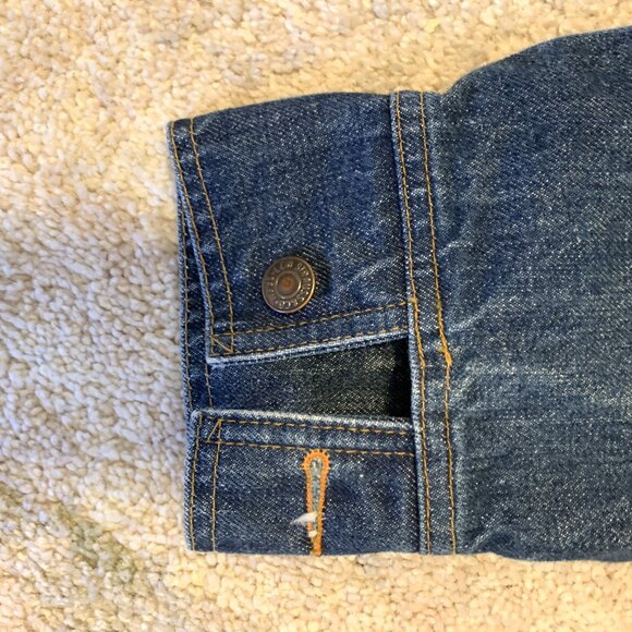 Vintage 1970's Levi's Dark Wash Split Back Denim Jacket Size Small - Picture 10 of 14